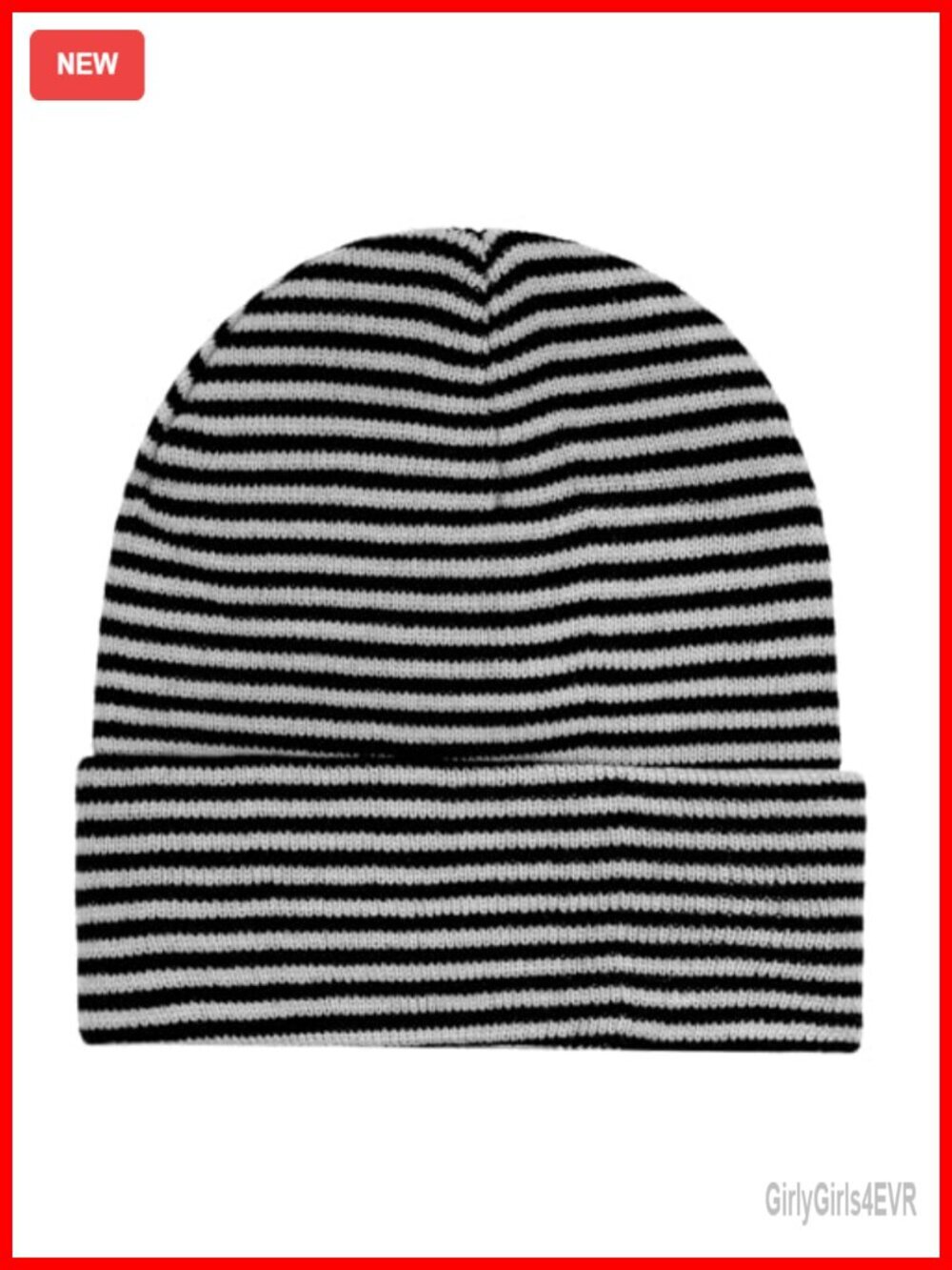 Warm Striped Knitted Slouchy Beanie Hat for Cold Weather
